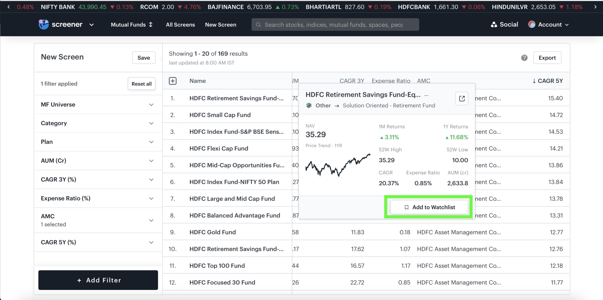 Mutual Fund Screener Canada